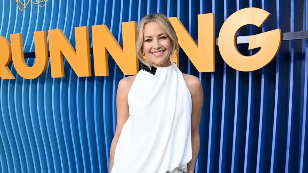 Kate Hudson Stuns in Bridal White Gown at Running Point Premiere