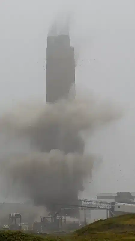 Iconic 500ft Welsh Chimney Demolished in Controlled Blast Iconic 500ft Welsh Chimney Demolished in Controlled Blast