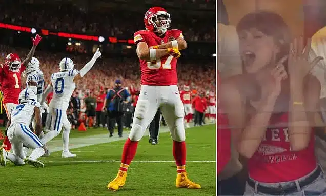 Taylor Swift Celebrates Travis Kelce’s Touchdown, Highlighting Million Ring Taylor Swift Celebrates Travis Kelce’s Touchdown, Highlighting Million Ring